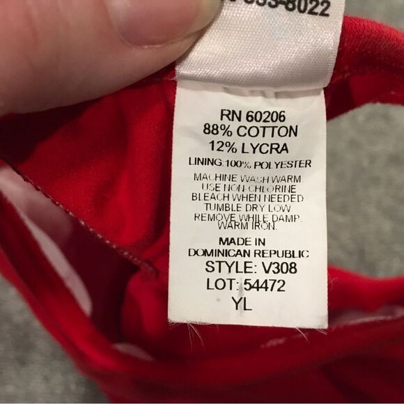 Varsity Spirit Red Junior's Sports Racerback Bra Size YL Cheerleading Volleyball - Picture 4 of 6